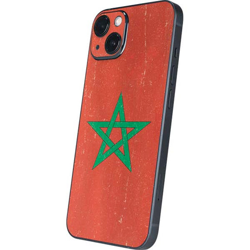 Morocco Flag Distressed iPhone 14 Plus Skin